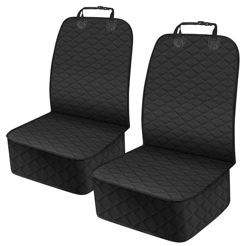 NECKORY 2 Pack Front Dog Seat Cover, Waterproof Car Seat Covers for Dogs Nonslip Scratch-Proof Dog Seat Cover Front Seat Cover for SUV, Sedans,Trucks,Cars - S, Black - color: Black, size: Small (2-Pack)