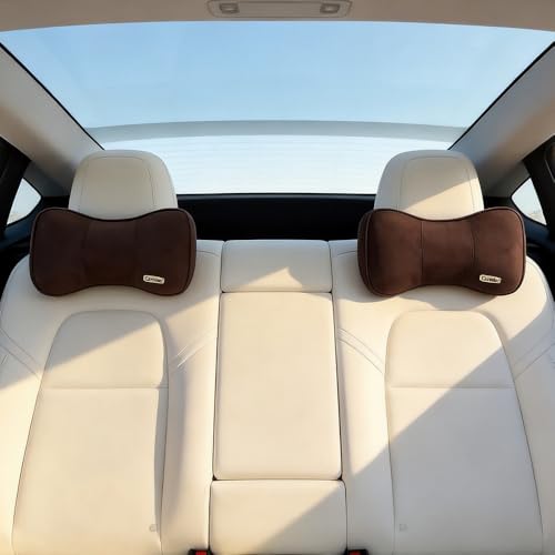 Carwales Car Neck Pillow for Travel Recliner Headrest Cushion Couch Office Chair Memory Foam Lower Back Support Lumbar Pain Relief Ergonomic Design Extension Adjustable Strap Driving Brown 1 Pack - color: Brown