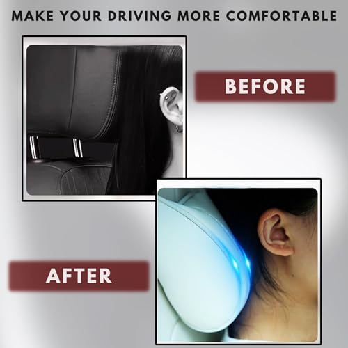 Car Headrest Neck Pillow Support Ergonomic, with Valve Stem Covers Accessory for Driving Seat Fatigue Relief Compatible with Model S X 3 Y & Cybertruck - 2 Pieces - color: B. White Ver. 4