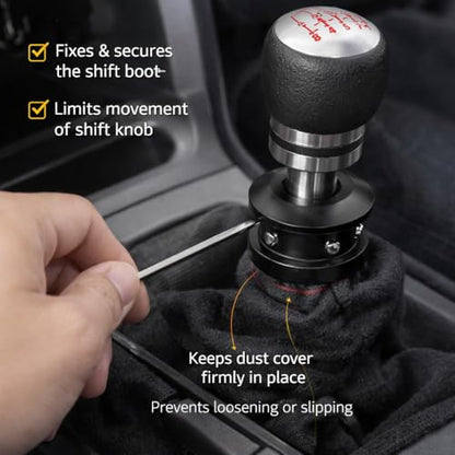 Aramox Shift Knob Limiter,Universal Car Shift Knob Boot Retainer Limiter Shifter Shifting Head Buckle Stopper(Black)