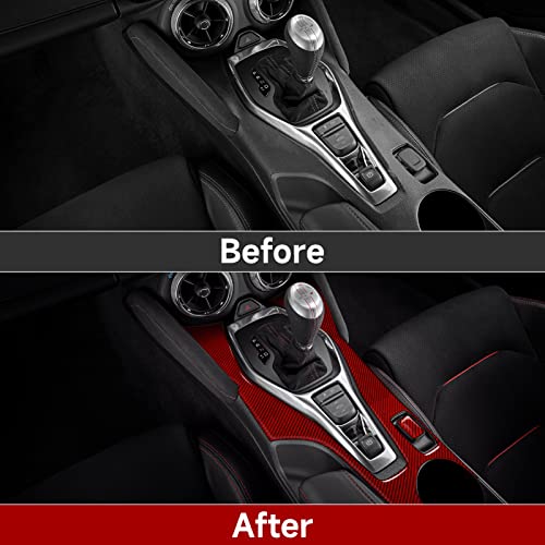 Car Gear Shift Cup Holder Panel Sticker Carbon Fiber Decal for Chevrolet Camaro ZL1 2016 2017 2018 2019 2020 2021 2022 2023 Accessories - color: Gear Shift Cup Holder Panel