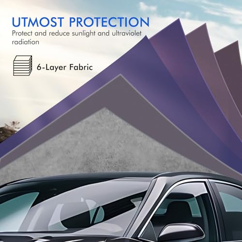Car Cover Waterproof All Weather, 6 Layers Outdoor Full Exterior Cover Rain Sun UV Snowproof Protection with Zipper Cotton, Mirror Pocket for Toyota Camry - style: Toyoda Camry