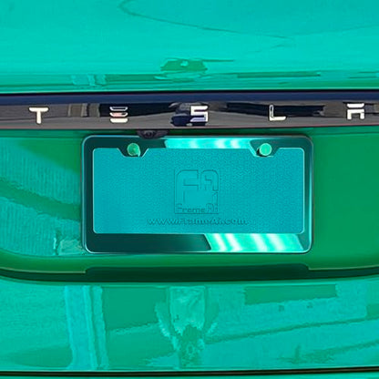 T304 Stainless Steel License Plate Frame – 8K Mirror Polish Finish, Rust-Resistant, Slim Design, Universal Fit, Includes Screw Caps, Washers & Stainless Steel Screws (Green Chrome) - color: Green Chrome
