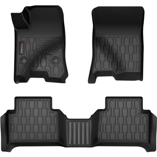 Floor Mats Compatible with 2023 2024 2025 2026 Chevy Colorado/GMC Canyon Crew Cab, All Weather TPE Floor Liners, Custom Fit Car mats, 1st & 2nd Row, Black - style: Chevy Colorado 2023 2024