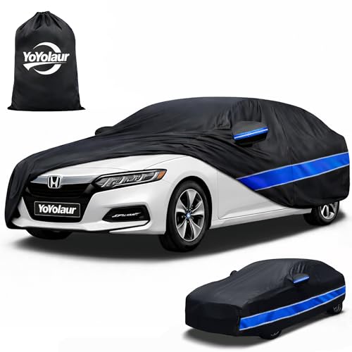 Car Cover Compatible with Honda Accord,10-Layer Car Cover Waterproof All Weather,Full Exterior Cover with Cotton Lining,Sun Rain UV Dust Snow Protection with Door Zipper,Fit for Sedan/Coupe 2001-2025 - size: Custom Fit for Honda Accord