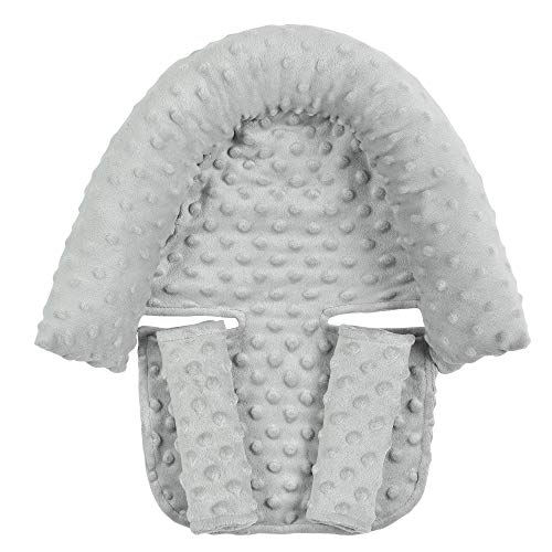 Baby Carseat Headrest and Strap Covers,Baby Carseat Head Support & Carseat Neck Cover,Infant Head Support Pillow, Toddler Headrest Pad for Carseat Strollers Carrier,Grey - color: Grey