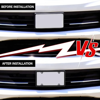Automotive Universal 2 Pack License Plate Frames Stainless Steel License Plate Holder Covers with Screws Caps Washers Universal 4 Hole Compatible with Car Truck Exterior Accessories, Black - color: Black