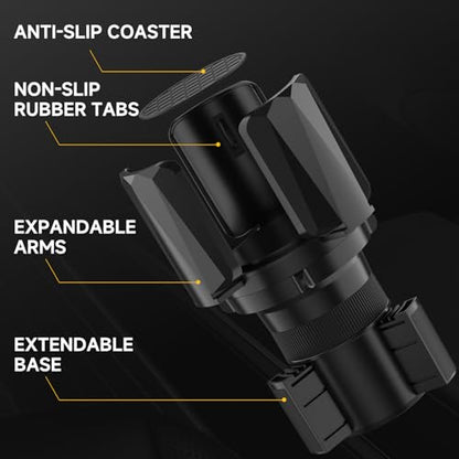 DYLEN Car Cup Holder Expander, Cup Holder Expander Adapter for Car with Adjustable Arms and Base, Fits Yeti, HydroFlask, Stanley, Other Bottles 14-64oz (2 Pack) - size: 2PACK