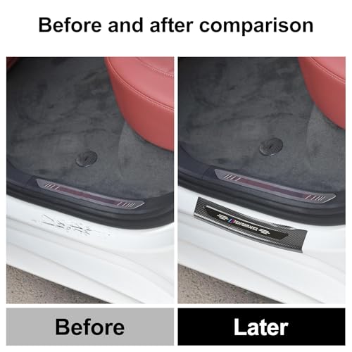 4PCS Door Sill Protector Compatible with BMW 2019-2025 2026 X5 G05 Accessories Carbon Fiber Texture ABS Plastic Material Auto Door Entry Guards
