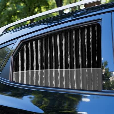 ZATOOTO Car Side Window Sun Shades - Privacy Magnetic Black 2 Pcs Covers Blinds Curtains - Auto Accessories Sunshades Keeps Cooler Screen for Baby Sleeping - color: Black Faux Silk Louvered–Rear 2PCS