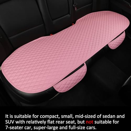 West Llama Pu Leather Car Seat Bottom Covers Protectors Include 1 Pair Front Driver Seat Pad Mat and 1 Rear Bench Cover Universal Fit 90% Vehicles,Pink - color: A-Pink, size: Universal Fit - Full Set