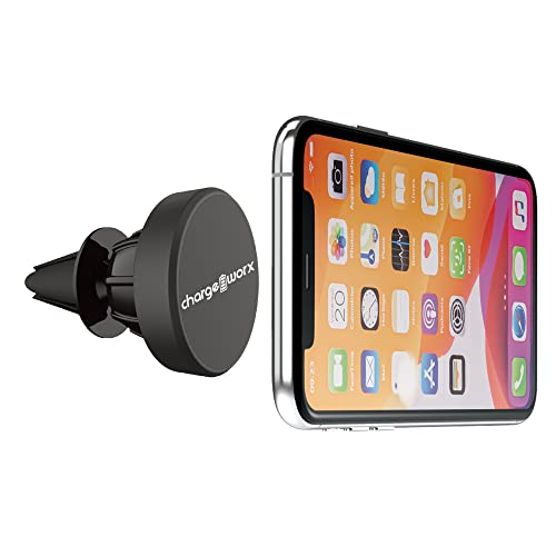 CHARGEWORX Universal Car Vent Phone Holder, Adjustable 7 Inch Extendable Cell Stand Mount for iPhone Pro Max, Samsung, Pixel & Android, 360 Rotation Secure Automobile CarMount, Black
