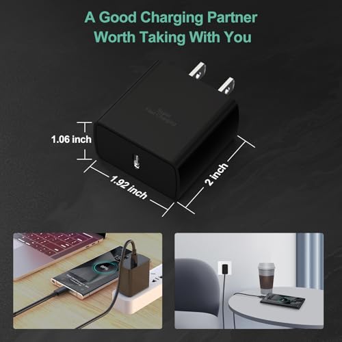 45W Super Fast USB C Car Charger and Wall Charger Block for Samsung S26/S25 Ultra/Plus/S24/S23/S22/Note 20/W25, iPhone 17 Pro Max, Galaxy Tab S10+/S9 PPS Type C Fast Charging with 2 Pack 6.6ft Cable