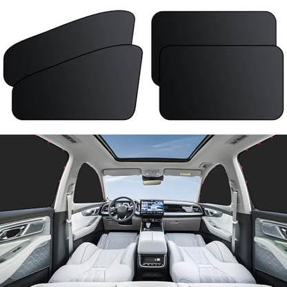 ZATOOTO Car Window Shades - 4 Pack Car Window Covers Premium UV Blocking, Side Window Curtains Full Blackout for Privacy, Breastfeeding, Napping, Camping, and Travel, Universal Fit for Most Vehicles - color: Blackout 4pcs