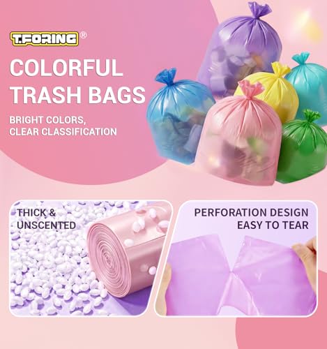 5 Gallon Trash Bags Extra Thick - 18 Liter Garbage Bags Unscented for Bathroom, Small Plastic Wastebasket Liners for Home Office Bedroom,150 Count 5 Color - color: 5gal-150