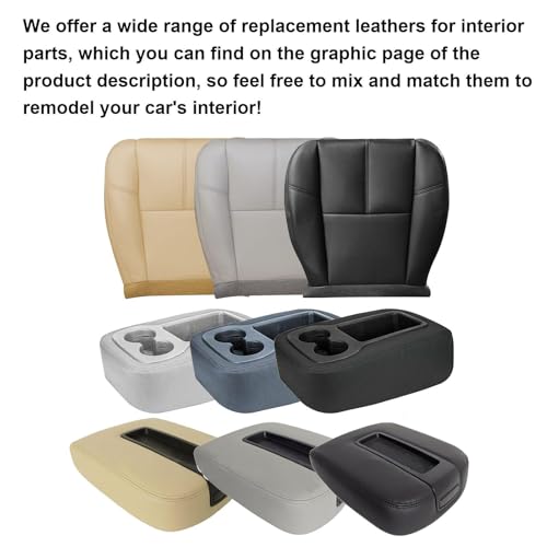 GXARTS Console Lid Armrest Cover Beige Compatible with Chevy Avalanche Suburban Tahoe Silverado GMC Yukon Yukon XL Sierra 2007 2008 209 2010 2011 2012 2013 2014 - color: Tan