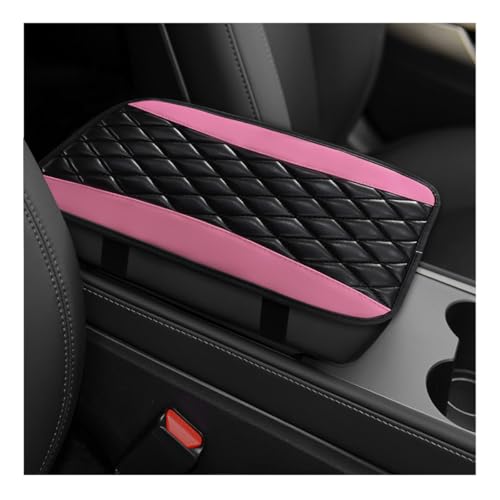 Car Center Console Cushion Pad, 12.6"×7.5" Waterproof Leather Armrest Seat Box Cover Protector, Soft Comfortable Anti-Scratch Arm Rest Console Pad for Most Cars Trucks SUVs (Pink) - color: Pink
