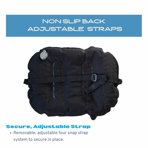 Lumbar Pillow - Inflatable Lumbar Pillow for Airplane Travel - Ideal Back Cushion or Lumbar Support Pillow to Keep You Comfortable While Sitting