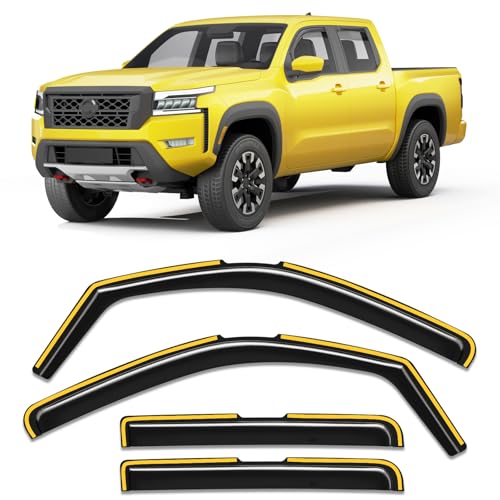in-Channel Window Rain Guard for Nissan Frontier 2022-2025 2026 Crew Cab Rain Guards Side Truck Window Visors Low Profile Vent Visor Window Deflectors Vent Shades Car Accessories-4pcs - size: 2022-2026 Nissan Frontier Crew Cab