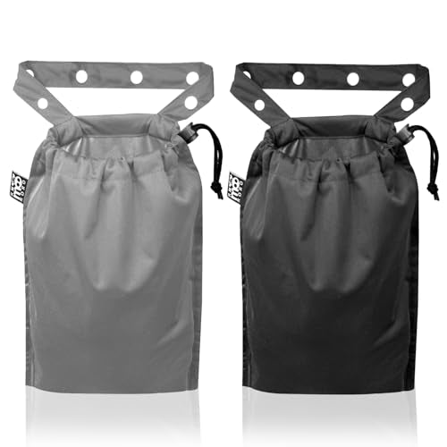 2 Pack Leakproof Car Trash Bags Detachable Waterproof Garbage Bags with Drawstring Hanging Organizer for Back Seat & Travel Grey & Black - color: Grey & Black