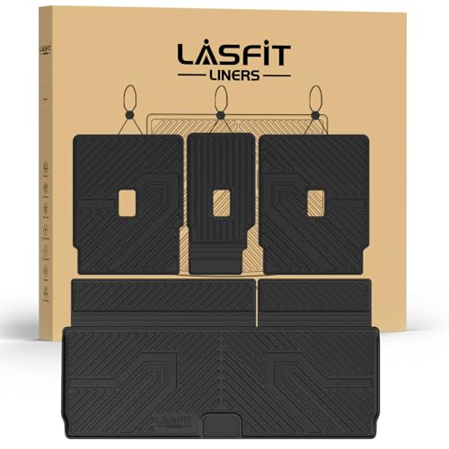 LASFIT Floor Mats&Cargo Backrest Mat for 7&8 Seats Ford Expedition Standard & Lincoln Navigator Standard 2025 2026,Costom Fit All Weather Protection TPE Easy Clean Floor Liners,4pcs. - style: 7) Expedition 7 Seats Standrad| 25-26 | Cargo&Seatback