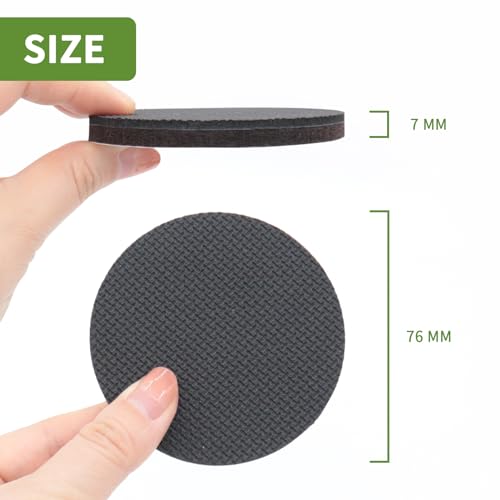 Non Slip Furniture Pads 16 PCS 3'' Round - Anti Slip Furniture Pads - Self Adhesive Rubber Feet Furniture Feet - Chair Leg Floor Protectors - Keep Furniture in Place - size: Round 3 inch 16PACK