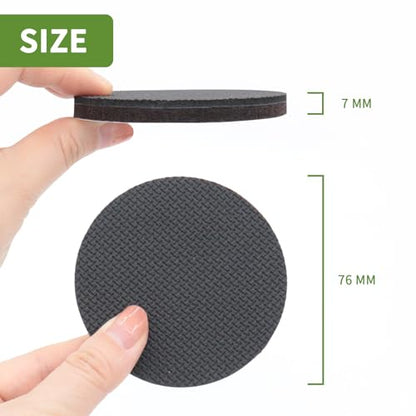 Non Slip Furniture Pads 16 PCS 3'' Round - Anti Slip Furniture Pads - Self Adhesive Rubber Feet Furniture Feet - Chair Leg Floor Protectors - Keep Furniture in Place - size: Round 3 inch 16PACK