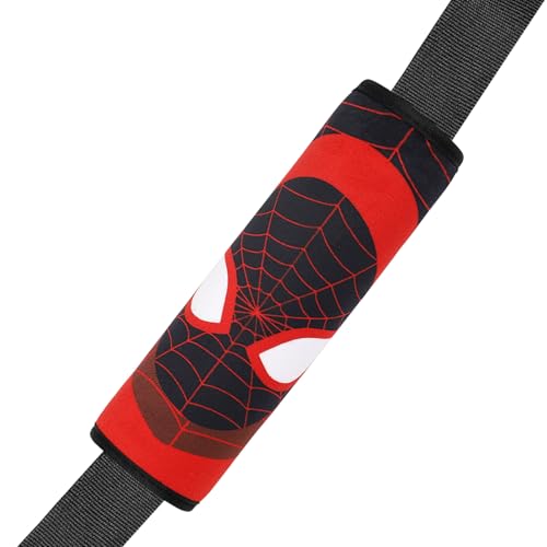 Amintiri Seat Strap Shoulder Pads for Kids, Seat Belt Cover for Children, Soft Furry Seat Belt Cushion for Travel, Cartoon Car Seat Belt Pad Cover for Boys and Girls. (Red Miles) - color: Red Miles