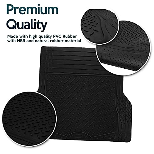 ZONETECH All Weather Rubber Semi Pattern Cargo Liner Trunk Floor Mat – Premium Quality Black Heavy Duty Cargo Trunk Floor Mat - size: 1 PACK