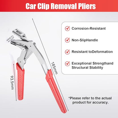 Car Clip Pliers & Trim Removal Tool,Spring-Loaded Fastener Remover Tool with Non-Slip Grip,Professional Multi-Functional Panel Removal Pliers for Car Interior, Door Panel Disassembly Without Damage