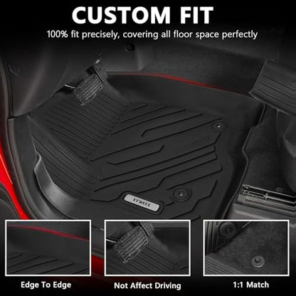 All Weather Floor Mat for 2019-2026 Chevy Silverado/GMC Sierra 1500 Crew Cab 2020-2026 SLV/SRA 2500 3500 HD Crew Cab with Factory Carpeted Storage,TPE Car Mat Full Set 1st & 2nd Row All Weather - size: Chevy, style: 19-26 Chevy Silverado