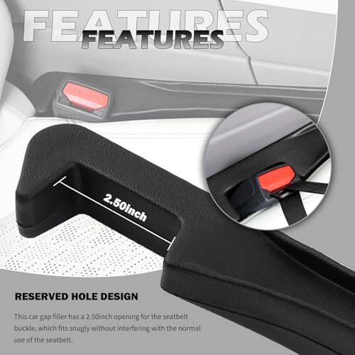 2PCS Car Seat Gap Filler,Upgraded 3 in 1 No Drop Seat Guard for Cars with Hook and Car Phone Holder Design,Universal Cars Seats Spacer Gap Filler for Double-Sided Use
