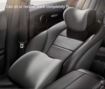 Car Headrest & Lumbar Support Cushion - Ergonomic Car Headrest and Lumbar Support Cushion - Car Lumbar Support Pillow and Car Neck Pillow Kit for Office Chair/Truck/Wheelchair (Black)