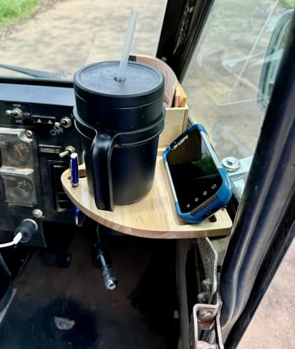 Car Cup Holder Tray for USPS/LLV Mail Carriers, Wooden Organizer with Scanner Slot, Pen Holder, Drink Holder, Postal Vehicle Accessory