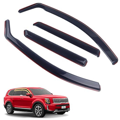 in-Channel Rain Guards 4-Piece Compatible with 2020-2025 Kia Telluride Window Visors Side Window Deflectors Vent Visor Shield Shade - size: 2020-2025 Kia Telluride