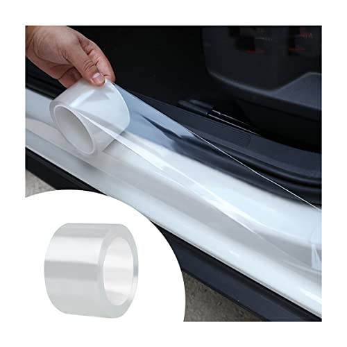 Car Door Edge Entry Guards, 5D Carbon Fiber Anti-Collision Waterproof Protector Tape, Scratch Cover Strip Sticker for Car Door Sill Rear Bumper, Automotive Exterior Accessories for Most Cars - color: Transparent, size: 2"x394"