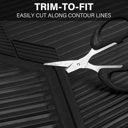 CAR PASS Black Rubber Car Floor Mats & Cargo Liners, All Weather Car Mats & Trunk Mats,Waterproof Automotive Floor Mats Trim to Fit for Most Cars Sedans SUVs Vans, Durable Heavy Duty Anti-Slip,Black - color: Black with cargo liner