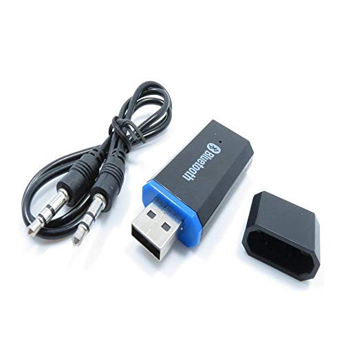 USB Bluetooth Adapter, Bluetooth USB Audio Receiver Wireless Adapter for Home/Car Stereo System, Portable Speakers with AUX in & 3.5mm Cable (Black) - color: Black