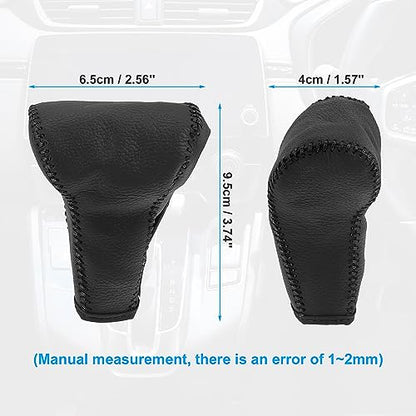 X AUTOHAUX Black Car Interior Faux Leather Gear Shifter Shift Knob Cover Transmission Shift Boot Lever for Honda CR-V 2017-2021 Black Stitches - color: Black