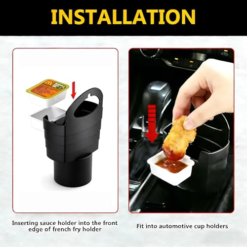 French Fry Holder and Sauce Holder Set for Car – Multifunctional Car Storage Organizer, Fun White Elephant Gift for Adults Stocking Stuffer for Men and Women