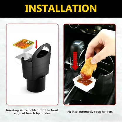 French Fry Holder and Sauce Holder Set for Car – Multifunctional Car Storage Organizer, Fun White Elephant Gift for Adults Stocking Stuffer for Men and Women