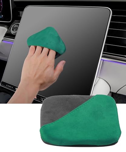 SCUARI Car Screen Cleaner,Touch Screen Cleaner for Car,Car Accessories Car Screen Wipes,Foldable Car Screen Cleaner Cloth,Square Microfiber Screen Cleaning Pad,Fits Car Dashboard LCD Display (Green) - color: Green