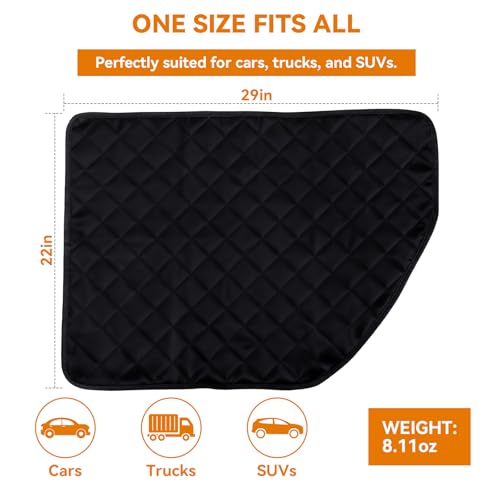 Dog Car Door Protector, 2 Pack Waterproof Scratchproof Nonslip Durable Protector, Thickened Door Panel Covers, Protects Doors from Dog Scratching Fit for Car/SUV/Truck (Black, Regular) - size: Regular