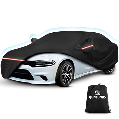 QUNSUNUS Car Cover for Dodge Charger 2006-2023 and Chrysler 300 Series 2005-2022,Waterproof Charger Car Cover with Cotton Lining, All Weather Chrysler Cover with Straps and Zipper - color: for Dodge Charger&Chrysler 300 Series