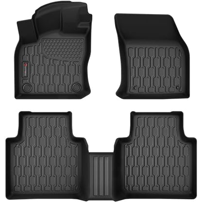 Floor Mats Compatible with Volkswagen VW Tiguan 2018-2024, All Weather TPE Floor Liners, Custom Fit Car mats, 1st & 2nd Row, Black - style: Volkswagen Tiguan 2018-2024