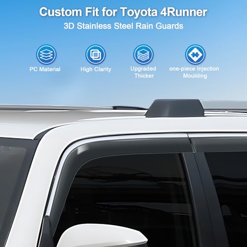 Rain Guards Compatible with Toyota 4Runner 2010-2023 2024 Side Window Deflectors Window Visors Out-Channel Guard Deflector Vent Visor-4pcs - style: Toyota 4Runner 2010-2024
