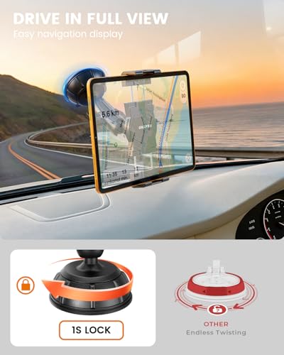 OHLPRO Tablet Holder for Pilot Aircraft Windshield, Anti-Vibration Suction Cup Aviation Mount, Fits 5-13" iPad Pro 12.9, Mini 6, Air & Thick Cases, Heavy Duty for Car Dashboard, Cockpit, Truck - size: for 4.5-12.9'' Device