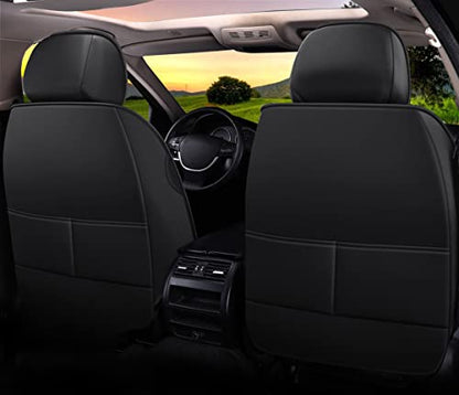 Comfortable Leather Auto Car Seat Covers 5 Seats Full Set Universal Fit (Black & Rose) - color: Black & Rose