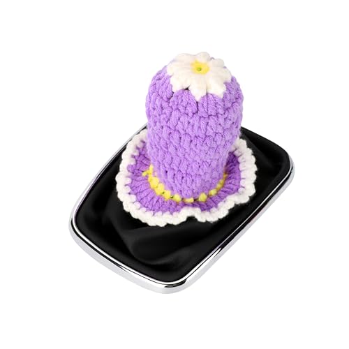 Crochet Shift Knob Cover, Universal Handcrafted Sunflower Boho Car Accessories for Women, Car Shift Boots Knobs Cover Automotive Interior Fits Car Truck SUV (49#SC) - color: 49#SC