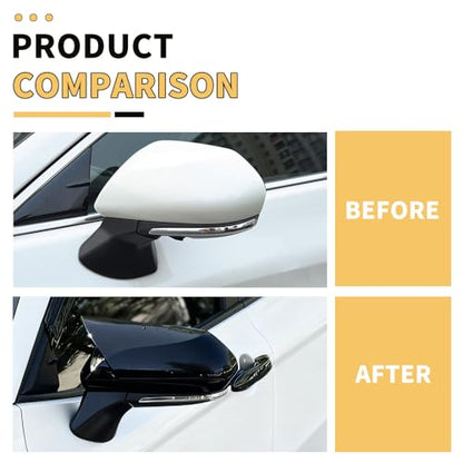 MAXDOM Side Mirror Caps Compatible with Toyota Camry (Gloss Black-Ox Horn Style, 2018-2025) - color: Gloss Black-Ox Horn Style